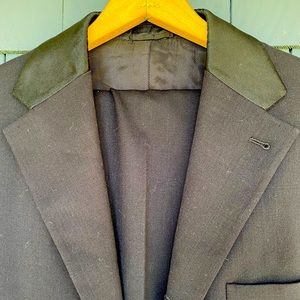 Mens Vintage Prada Italy Black Wool Tuxedo Jacket and Pants 50 40 Louis Boston